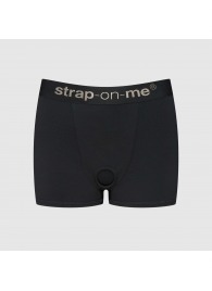 Черные трусики-боксеры для фиксации насадок Strap-on-me Harness Lingerie Allure - size M - Strap-on-me - купить с доставкой в Стерлитамаке