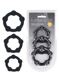 Набор из 3 эрекционных колец Beaded Silicone Cockring Set - Shots Media BV - в Стерлитамаке купить с доставкой