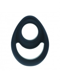 Черное эрекционное кольцо Double Ergo Silicone Cockring - Shots Media BV - в Стерлитамаке купить с доставкой