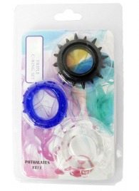 Набор из 3 эрекционных колец разного цвета и рельефа - Boys of Toys - в Стерлитамаке купить с доставкой