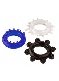 Набор из 3 эрекционных колец разного цвета и рельефа - Boys of Toys - в Стерлитамаке купить с доставкой