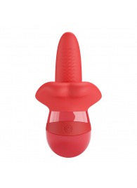 Красный вибратор с подвижным язычком Obelia - Baile