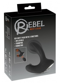 Черная анальная вибропробка с функцией расширения RC Butt Plug with 3 functions - Orion - в Стерлитамаке купить с доставкой