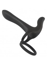 Черная насадка на член с вибрацией Couple’s Vibrator - Orion - в Стерлитамаке купить с доставкой