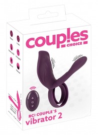 Фиолетовая насадка на член с клиторальным отростком и пультом ДУ RC Couple’s Vibrator 2 - Orion - в Стерлитамаке купить с доставкой