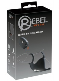 Черная вибронасадка для эрекции и стимуляции мошонки Cock ring with RC ball massager - Orion - в Стерлитамаке купить с доставкой