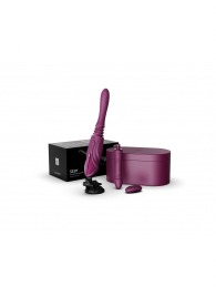 Фиолетовая секс-машина с функцией нагрева, насадками и присоской Sesh - Zalo - купить с доставкой в Стерлитамаке