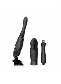 Черная секс-машина с функцией нагрева, насадками и присоской Sesh - Zalo - купить с доставкой в Стерлитамаке