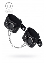 Черные оковы из толстой кожи с люверсами - Pecado - купить с доставкой в Стерлитамаке