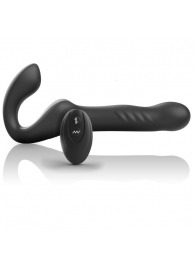 Черный безремневой страпон с вибрацией и возвратно-поступательными движениями - 24 см. - Ibiza - купить с доставкой в Стерлитамаке