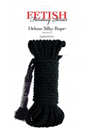 Черная веревка для фиксации Deluxe Silky Rope - 9,75 м. - Pipedream - купить с доставкой в Стерлитамаке