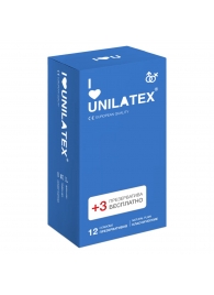 Классические презервативы Unilatex Natural Plain - 12 шт. + 3 шт. в подарок - Unilatex - купить с доставкой в Стерлитамаке