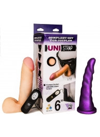 Вибрострапон с двумя насадками UniStrap - 18 и 18 см. - LOVETOY (А-Полимер) - купить с доставкой в Стерлитамаке