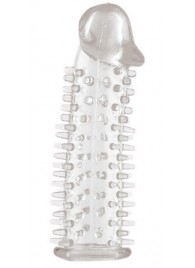 Прозрачная насадка на половой член с закрытой головкой и шипами - 12,5 см. - Toyfa Basic - в Стерлитамаке купить с доставкой