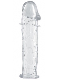Гладкая прозрачная насадка с усиками под головкой - 12,5 см. - Toyfa Basic - в Стерлитамаке купить с доставкой