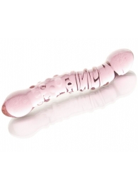 Двусторонний розовый фаллос  с рёбрами и точками - 19,5 см. - Sexus купить с доставкой в интернет-магазине Orgasmix в Стерлитамаке Двусторонний розовый фаллос  с рёбрами и точками - 19,5 см. - Sexus
