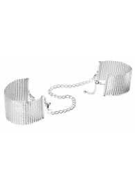 Серебристые наручники-браслеты Desir Metallique Handcuffs - Bijoux Indiscrets - купить с доставкой в Стерлитамаке
