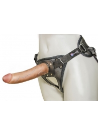 Насадка-фаллоимитатор на кожаных трусиках Harness Ultra Realistic 7  - 18 см. - LOVETOY (А-Полимер) - купить с доставкой в Стерлитамаке