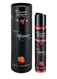 Массажное масло с ароматом клубники Huile de Massage Gourmande Fraise des Bois - 59 мл. - Plaisir Secret - купить с доставкой в Стерлитамаке