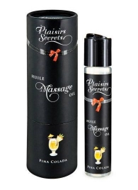 Массажное масло с ароматом пина колады Huile de Massage Gourmande Pina Colada - 59 мл. - Plaisir Secret - купить с доставкой в Стерлитамаке