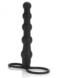 Насадка на пенис для двойного проникновения Silicone Beaded Double Rider - 14 см. - California Exotic Novelties - в Стерлитамаке купить с доставкой