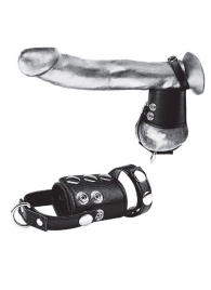 Кольцо на член и мошонку Cock Ring With 2  Ball Stretcher And Optional Weight Ring - BlueLine - в Стерлитамаке купить с доставкой