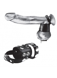 Утяжка на пенис и мошонку Cock Ring With 1.5  Ball Stretcher And Optional Weight Ring - BlueLine - купить с доставкой в Стерлитамаке