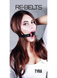 Чёрный кожаный чокер-кляп Tyra Black - Rebelts - купить с доставкой в Стерлитамаке