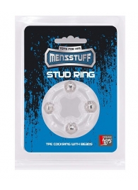 Эрекционное кольцо с 4 бусинами MENZSTUFF STUD RING CLEAR - Dream Toys - в Стерлитамаке купить с доставкой