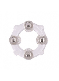 Эрекционное кольцо с 4 бусинами MENZSTUFF STUD RING CLEAR - Dream Toys - в Стерлитамаке купить с доставкой