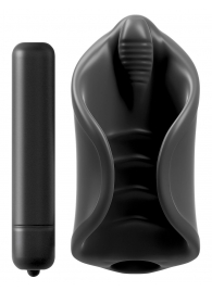 Чёрный мастурбатор Vibrating Silicone Stimulator с вибрацией - Pipedream - в Стерлитамаке купить с доставкой