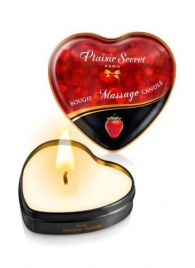 Массажная свеча с ароматом клубники Bougie Massage Candle - 35 мл. - Plaisir Secret - купить с доставкой в Стерлитамаке