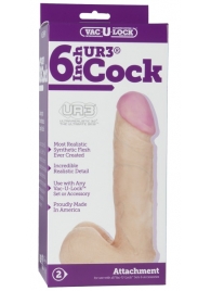 Ультра реалистичная насадка Vac-U-Lock  6  ULTRASKYN Cock - 17,3 см. - Doc Johnson - купить с доставкой в Стерлитамаке
