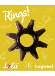 Чёрное эрекционное кольцо Rings Cogweel - Lola Games - в Стерлитамаке купить с доставкой