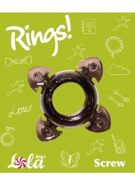 Чёрное эрекционное кольцо Rings Screw - Lola Games - в Стерлитамаке купить с доставкой