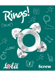 Прозрачное эрекционное кольцо Rings Screw - Lola Games - в Стерлитамаке купить с доставкой