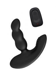 Черный силиконовый стимулятор простаты Levett Nitoc с пультом ДУ - Levett - в Стерлитамаке купить с доставкой