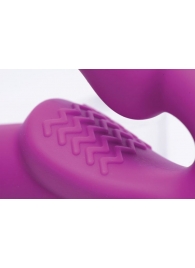 Ярко-розовый безремневой вибрострапон Evoke Vibrating Strapless Silicone Strap-on Dildo - XR Brands - купить с доставкой в Стерлитамаке