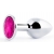 Серебристая анальная пробка с малиновым кристаллом - 7,2 см. - Anal Jewelry Plug - купить с доставкой в Стерлитамаке