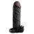 Чёрная вибронасадка с кольцом Vibrating Real Feel 2 Extension - 16 см. - Pipedream - в Стерлитамаке купить с доставкой