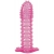 Гелевая розовая насадка с шипами - 12 см. - Toyfa Basic - в Стерлитамаке купить с доставкой