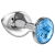 Большая серебристая анальная пробка Diamond Light blue Sparkle Large с голубым кристаллом - 8 см. - Lola Games - купить с доставкой в Стерлитамаке