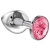 Большая серебристая анальная пробка Diamond Pink Sparkle Large с розовым кристаллом - 8 см. - Lola Games - купить с доставкой в Стерлитамаке