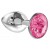 Малая серебристая анальная пробка Diamond Pink Sparkle Small с розовым кристаллом - 7 см. - Lola Games - купить с доставкой в Стерлитамаке