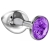 Малая серебристая анальная пробка Diamond Purple Sparkle Small с фиолетовым кристаллом - 7 см. - Lola Games - купить с доставкой в Стерлитамаке