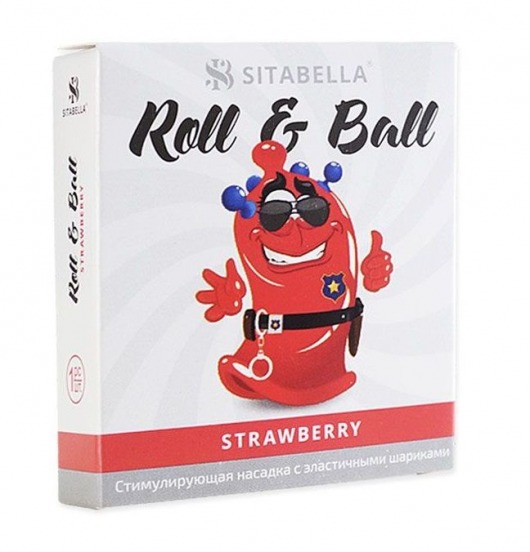 Стимулирующий презерватив-насадка Roll   Ball Strawberry - Sitabella - купить с доставкой в Стерлитамаке