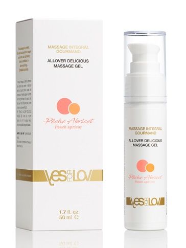 Универсальный массажный гель-смазка Allover Delicious Massage Gel с ароматом персика и аброкоса - 50 мл. - YESforLOV - купить с доставкой в Стерлитамаке