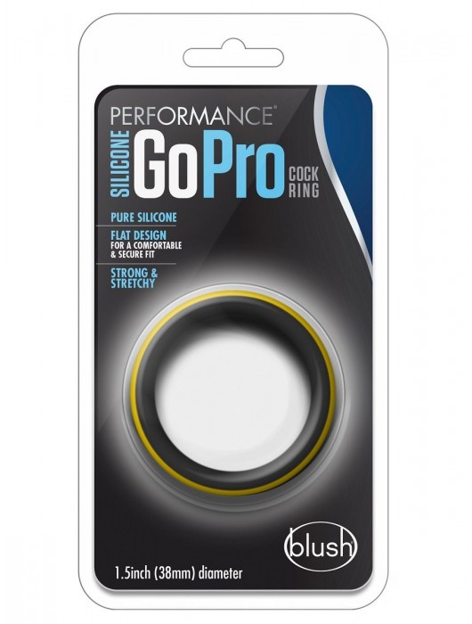Черно-желтое силиконовое эрекционное кольцо Silicone Go Pro Cock Ring - Blush Novelties - в Стерлитамаке купить с доставкой