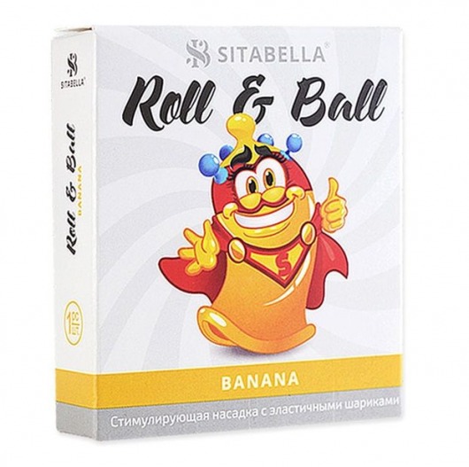 Стимулирующий презерватив-насадка Roll   Ball Banana - Sitabella - купить с доставкой в Стерлитамаке