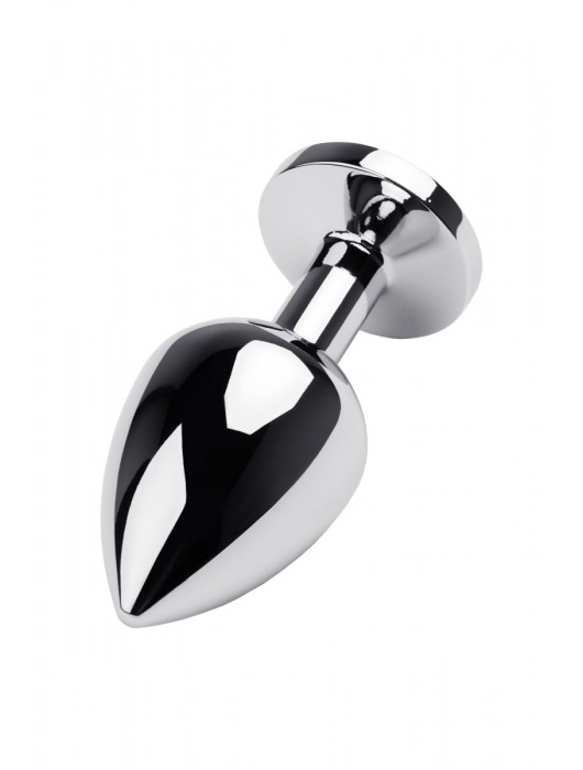 Серебристая коническая анальная пробка с красным кристаллом - 8 см. - ToyFa - купить с доставкой в Стерлитамаке